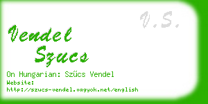 vendel szucs business card