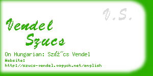 vendel szucs business card